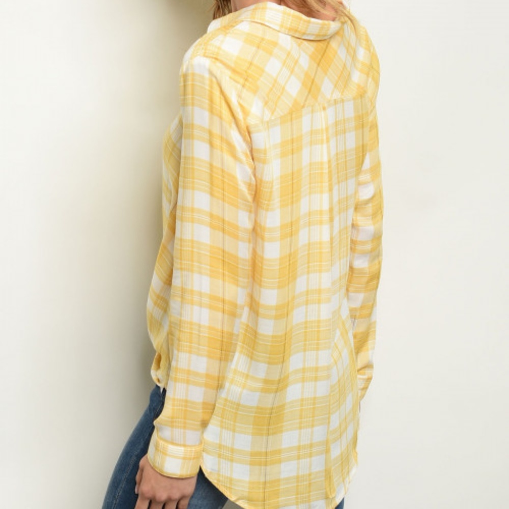YELLOW CHECKERED TOP - Picture 5 of 8
